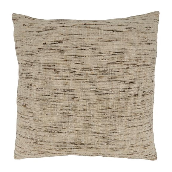 20 in. Textured Square Poly-Filled Pillow, Oatmeal