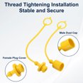 thumbnail image 4 of Uxcell 4 Set 1/2 ISO-A Hydraulic Hose Male Dust Cap & Female Plug Cover, Yellow, 4 of 7