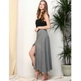 thumbnail image 5 of Doublju Women's Slit Front Color Buttoned Closure Maxi Skirt With Plus Size, 5 of 5