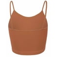 thumbnail image 3 of A2Y Women's Basic Ribbed Seamless Cropped Cami Camisole Tank Tops Almond LXL, 3 of 3