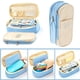 thumbnail image 1 of Estuche grande con cremallera para lápices, bolígrafos y material de oficina, color azul claro/marrón (tamaño grande), 1 of 6