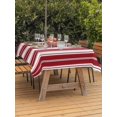 thumbnail image 2 of Outdoor Tablecloth with Umbrella Hole & Zipper, Red Striped Rectangle Tablecloth 60x120 Inch, Minimalist Farmhouse Vertical Stripe Patio Table Cover Waterproof Table Cloth for Picnic/Party, 2 of 7
