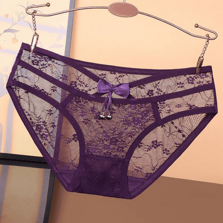 Fulorrnie Underwear for Women Juniors Plus Size Briefs Comfort Seamless Panty Sexy Chic Cute Breathable Panties Dark Purple L