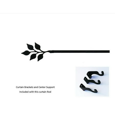 Sasuke Leaf Village - Village Wrought Iron CUR-76-60-S Leaf Curtain Rod - MED (Hardware is INCLUDED)