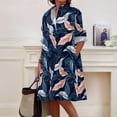 thumbnail image 4 of Vestido camisero Medlor casual de manga larga con estampado floral, talla grande, 4 of 6