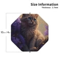 thumbnail image 2 of Lsque Purple Flower Lazy Cat Pattern 4" Drink Coasters Set of 4, PVC Leather Absorbent Coasters, Table Coaster Set Decorative Coffee Cup Coasters Housewarming Gift -Octagon, 2 of 6