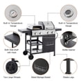 thumbnail image 3 of BUIORD Propane Gas Grill and Griddle Combo, Portable 2+2 Multi-Function Burner Barbecue Grill with Cover and PIZZA Grill, 49,200 BTU Stainless Steel BBQ Grill for Outdoor Cooking, Patio, Camping, 3 of 18