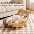 thumbnail image 3 of Cat Scratcher Lounge Chair, 2 in 1 Wooden Hammock Bed With Woven Scratching Surface for Kittens Dog, 3 of 12