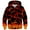 Orange, variant on Kids Tech Print Hoodie Stylized Flame Geometric Pattern Long Sleeve sweatershirt