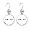 thumbnail image 1 of Lovely Face Cry Expression Bow Earrings Drop Stud Pierced Hook, 1 of 3