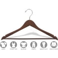 thumbnail image 3 of INTERNATIONAL HANGER Rubber Coated Non-Slip Walnut Wood Suit Hanger, 100 Pack, 3 of 5