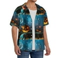 thumbnail image 4 of KLL Spooky Halloween Print Men's Shirt Short Sleeve Button Down Summer Cuba Beach Shirts- 4X-Large, 4 of 7