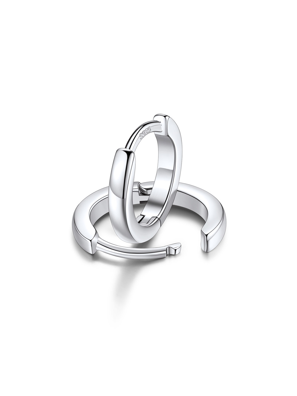 FaithHeart Women's Sterling Silver Huggie Hoop Earrings photo 1