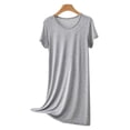 thumbnail image 2 of YFNNUP Womens Nightgown Soft Lightweight Sleepwear Crewneck Short Sleeve Sleepshirt Loose Fit Soft Nightdress Gray XL, 2 of 6