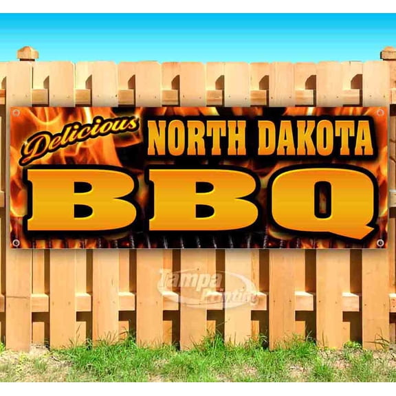 N. Dakota BBQ 13 oz Vinyl Banner With Metal Grommets