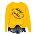 thumbnail image 3 of Holzkary Game Day Sweatshirts for Women Football Sweatshirts Funny Football Graphic Crewneck Long Sleeve Pullover Tops American Football Print Solid Color Round Neck Ladies Sweatshirt Yellow Xl, 3 of 5