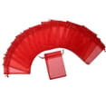 thumbnail image 3 of 100 bolsas de organza con cordón para joyería, dulces, fiestas, bodas, regalos (5 x 7 pulgadas, rojo), 3 of 5