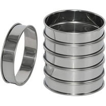 6 Pack 4 Inch Double Rolled English Muffin Rings, Stainless Steel Crumpet Rings, Tart Rings, Round
