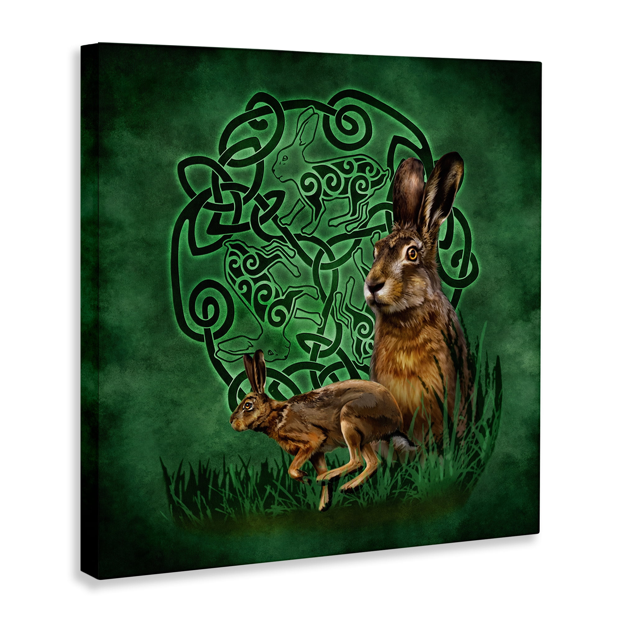 Stupell Industries Celtic Hare Fractal Animals & Insects Painting Gallery Wrapped Canvas Art Print Wall Art, 36 x 36