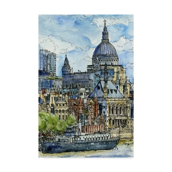 Trademark Fine Art 'City Scene X' Canvas Art by Melissa Wang