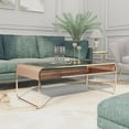 thumbnail image 4 of Furniture of America Mexller Contemporary Glass Top Coffee Table in Gold, 4 of 7