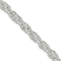 925 Sterling Silver Polished 2.45mm Loose Rope Chain Necklace 16 Inch Lobster Claw Chain Necklace for Women and Men