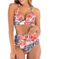 thumbnail image 4 of Women's Bikini Set Fashion Print High Waist Sexy Two Piece Swimsuit for Beach Pool Summer Vacation,Pink,L, 4 of 8