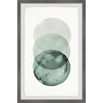 Parvez Taj Ombre Green Circles Framed Wall Art