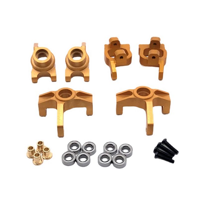 maytalsory Remote Control Car Bearing Steering Cup Kit Modification Part C Base Rear Wheel Cups Replacement for WLtoys 144010 144001 144002 Gold