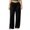 Black, variant on Tqcoqu Women's Solid Color Drawstring Elastic Waist Wide Leg Pants Casual Loungewear Long Trousers For Fall Winter