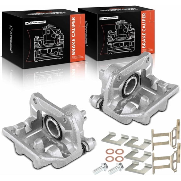 A-Premium Disc Brake Calipers Assembly with Bracket Compatible with Honda CR-V 2007-2011(Not Fit Japan Built), Accord Crosstour 2010-2011 & Acura RDX 2007-2012 - Rear Driver and Passenger (2PC Set)