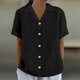 thumbnail image 2 of Blusa informal con botones y cuello de encaje para mujer: camisa elegante y versátil para el día a día, fácil de cuidar y lavable a máquina., 2 of 5