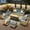 Denim Blue, variant on Ovios 10-Piece Outdoor Patio Furniture Set All-Weather Wicker Conversation Set with 54" Propane Fire Pit Table & Ottomans, Dark Gray
