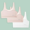 thumbnail image 2 of CYRBOKO Girls Sports Bars, Comfortable Soft Cotton 3-Pack Breathable Seamless Bralettes Pink Size 7-13 T, 2 of 9