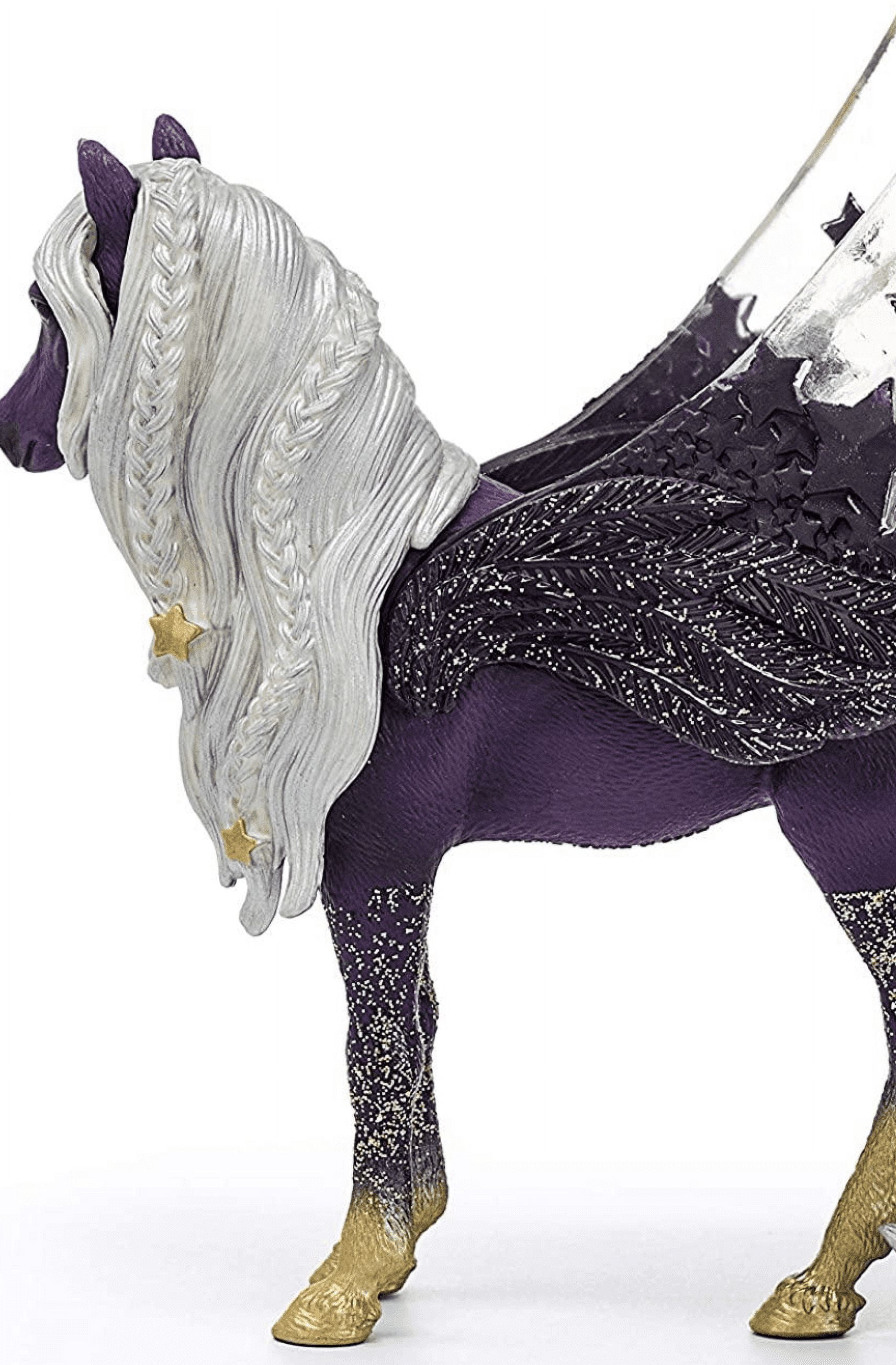 Schleich Bayala 7” Star Pegasus Figurine with Glitter and Gold Wings