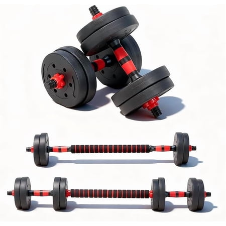 Adjustable Dumbbell Set, 4 IN 1 Changeable Dumbbells, Barbell, Kettlebells and Push Up Stand, Multi-Functional Exercise Fitness for Home Gym
