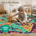 thumbnail image 4 of ODIKA 8'x10' Washable Area Rug Durable, Non-Slip Retro 80S Geometric Bold Memphis Squiggle Interlocking Funky Flowing Dynamic for Living Room, Under Sectional, Family, 4 of 7