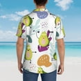 thumbnail image 6 of Haiem Orange Green Avocado Printed Hawaiian Shirt for Men - Men’s Casual Beach Summer Shirts - Stretch Fabric with Modern Fit-3X-Large, 6 of 9