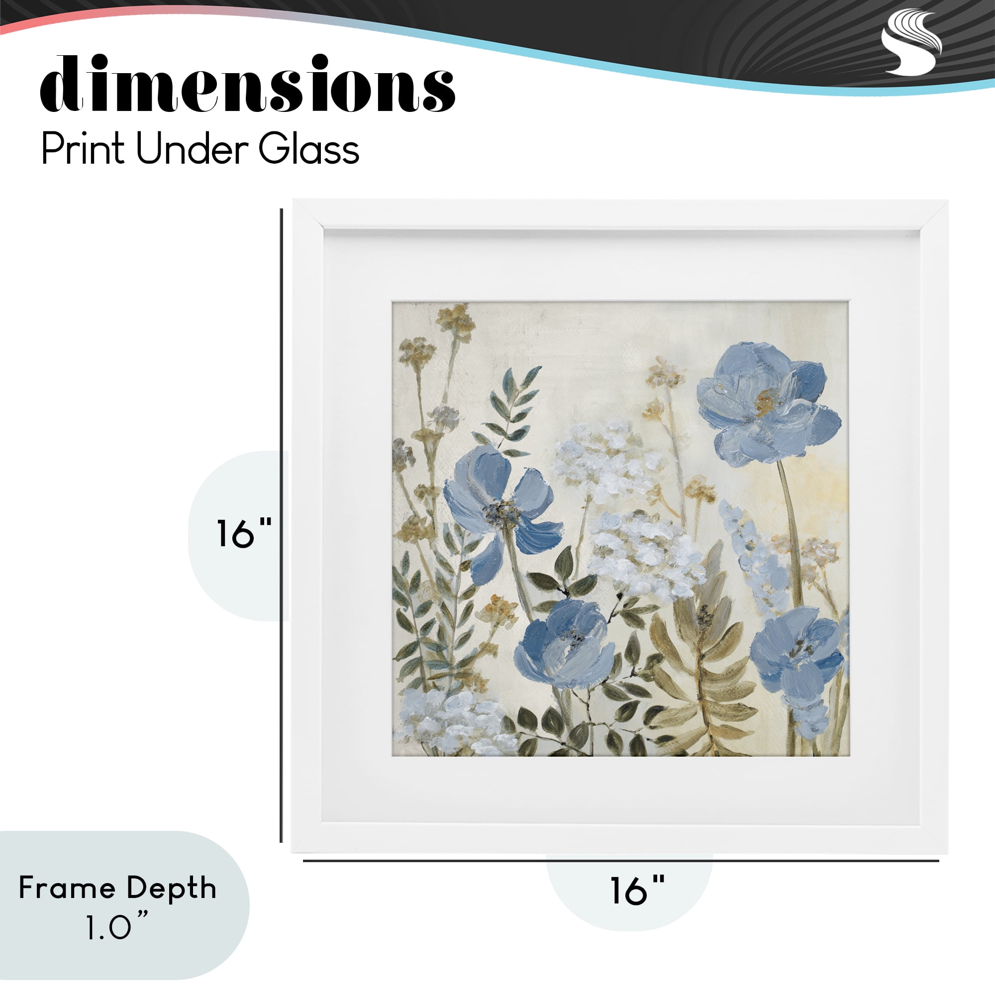 Stupell Industries Peaceful Blue Iris Garden White Framed Print Under Glass, design by Lanie Loreth