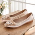 thumbnail image 4 of Zapatos Planos Vestir Bailarina Boda Mujer Punta Puntiaguda Diamante Imitación, 4 of 9