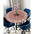 thumbnail image 5 of Western Pentagram Kitchen Fitted Tablecloth,Buffalo Plaid Table Cover with Elastic Edge Waterproof Table Cloth,Independence Day Circle Table Covers for Indoor Outdoor Picnic Party 45-52in, 5 of 6