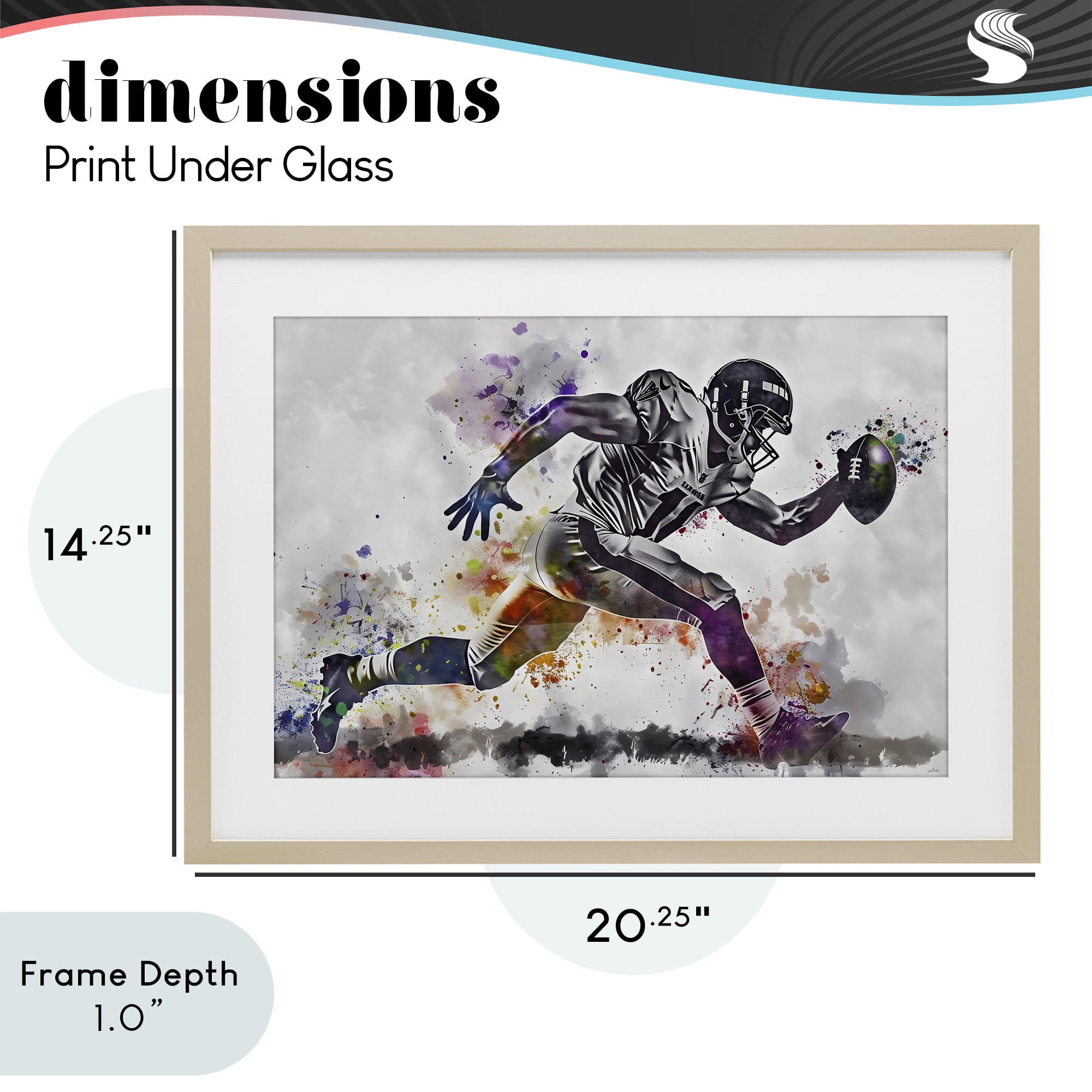 Stupell Industries Endurance Football Sprint Birch Framed Print Under Glass, design by Creative Studio