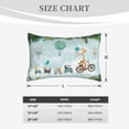 thumbnail image 3 of Plush Throw Pillow Covers, Animals Riding Across The Sky Pillow Cases with Invisible Zipper, Breathable Microfiber Pillow Cases Standard Size for Sleeping Bedroom Sofa Living Room 16x24, 3 of 5