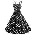 thumbnail image 5 of xfsWaSs Women's Vintage Dress Sleeveless Polka Dot Dress 1950S Party Swing Dresses Spaghetti Straps Wedding Guest Dresses for Women, 5 of 5