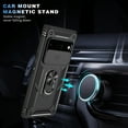 thumbnail image 5 of Military Grade Drop Impact for Google Pixel 8 Camera Lens Slide Protection Case 360 Metal Rotating Ring Kickstand Holder Armor Shockproof Case For Google Pixel 8, Black, 5 of 11