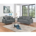 thumbnail image 4 of Modern Dark Gray 2pc Sofa Set with Burlap-Like Fabric and Tight Back, 75"x31"x35"H, 4 of 9