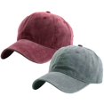 thumbnail image 2 of MesaSe 2PC Unisex Children Casual Solid Baseball Hat Adjustable Washed Baseball Cap, 2 of 6