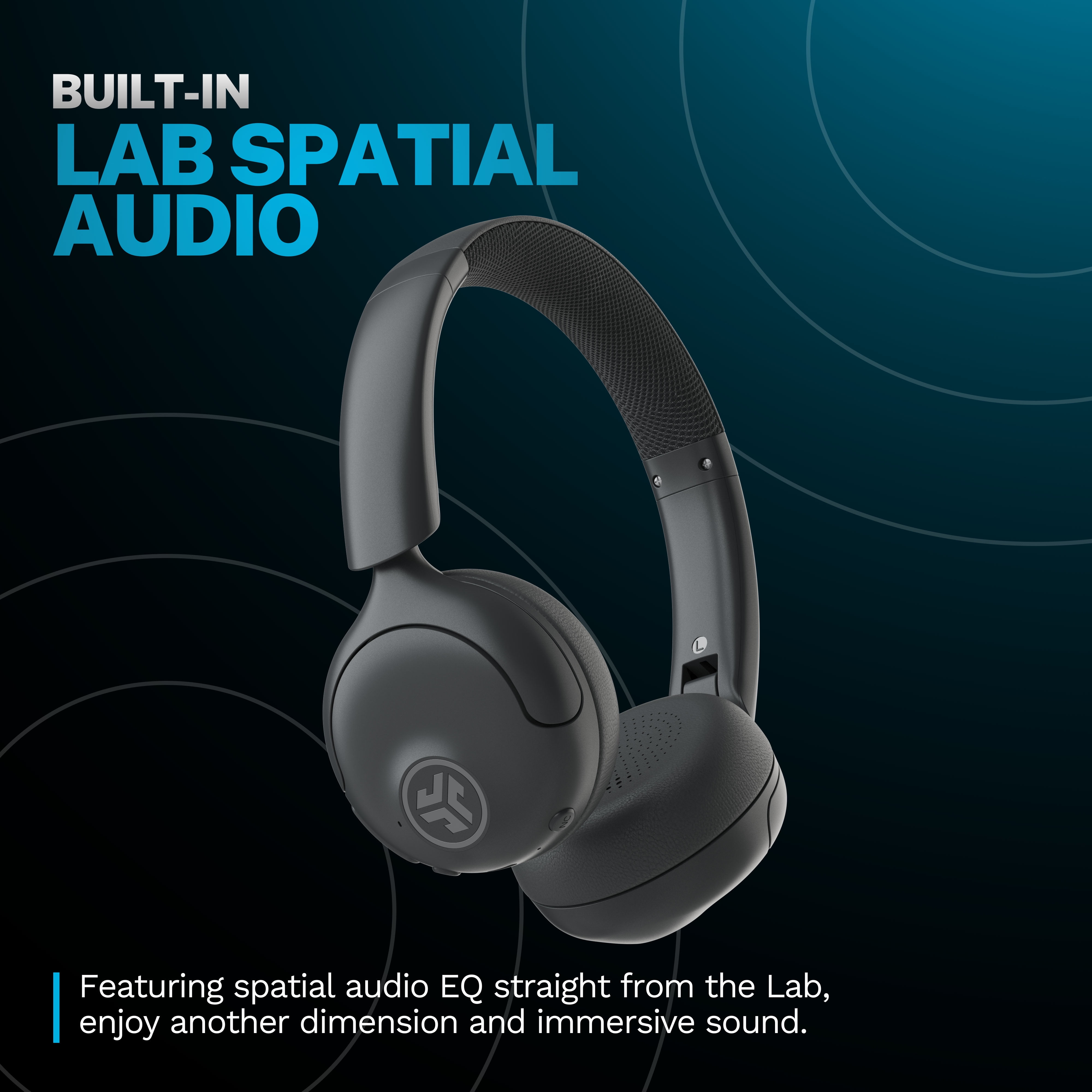 JLab GO Active Noise Canceling Wireless Bluetooth On-Ear Headphones, 70+ Hour Playtime, Graphite