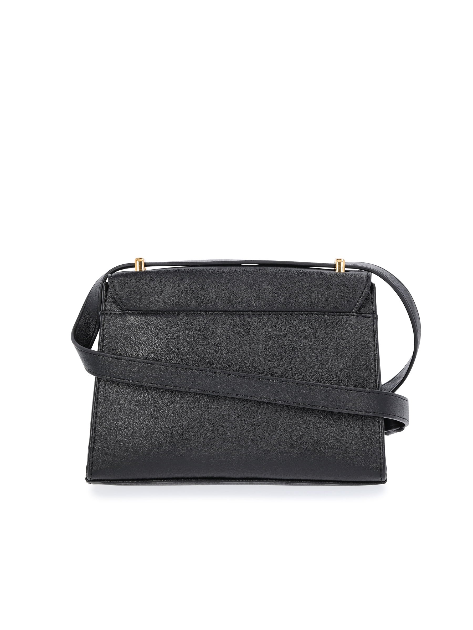 Time and Tru Women's Faux Leather Rosa Crossbody Bag, Black