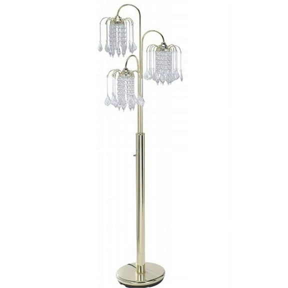 Ore International 6866G Polished Brass Finish Floor Lamp